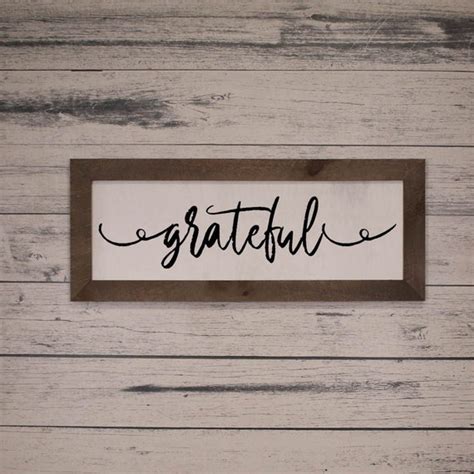 Grateful Wood Sign Gratitude Wall Art Sign Rustic Framed Etsy