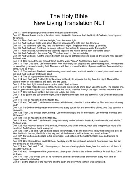 The Holy Bible New Living Translation Nlt Rcbi