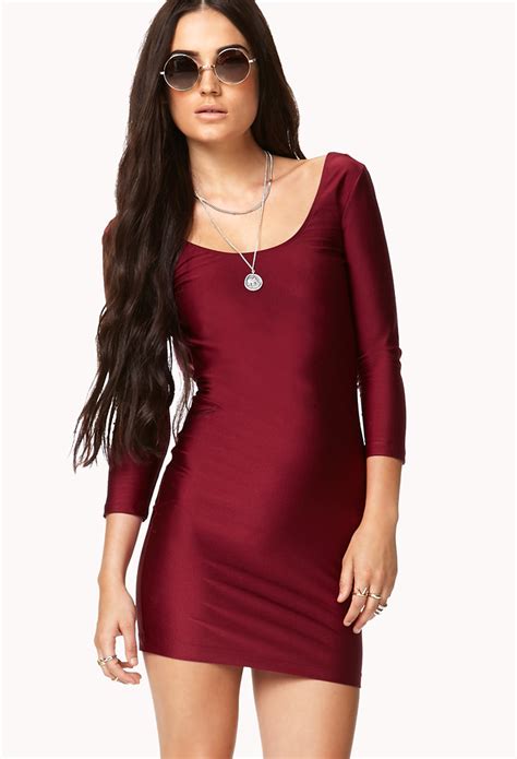 Forever 21 Backless Bodycon Dress In Purple Burgundy Lyst
