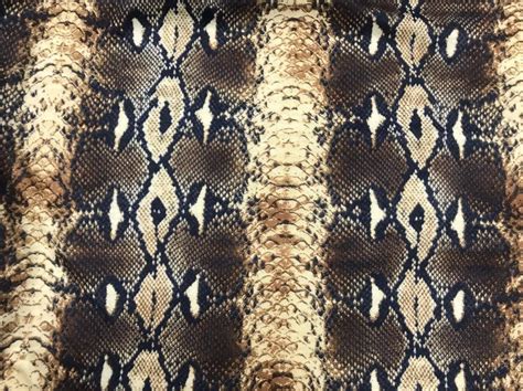 Python Jersey Fabrichaute Couture Fabricbrown Snakeskin Etsy
