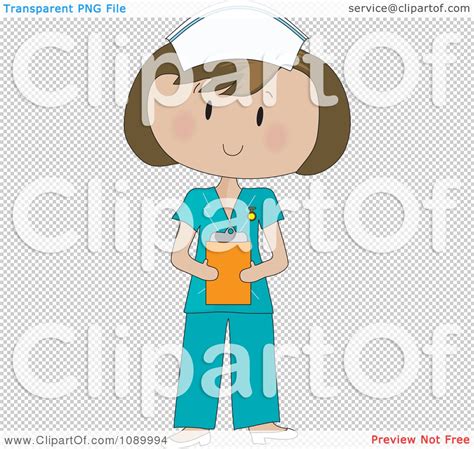 Clipart Healthcare Nurse In Blue Scrubs Royalty Free Vector