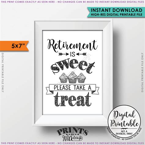 Retirement Party Sign Retirement Is Sweet Please Take A Treat