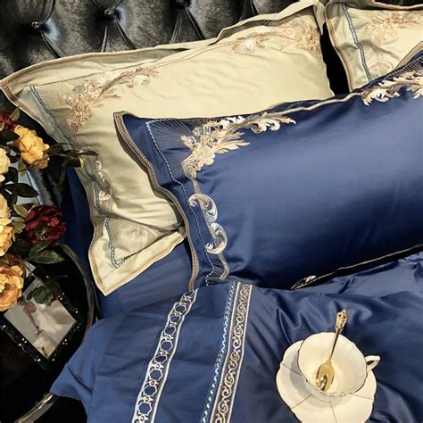 Luxury 1000tc Egyptian Cotton Gold Royal Embroidery Palace Bedding Set