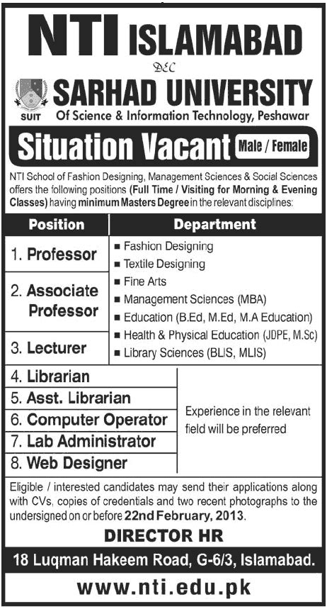 Book situation vacant advertisement or recruitment newspaper advertisement in any local and national newspaper for hiring a fresher/experienced candidates for various industries. Find All Government & Private Jobs in Pakistan: Newspaper ...
