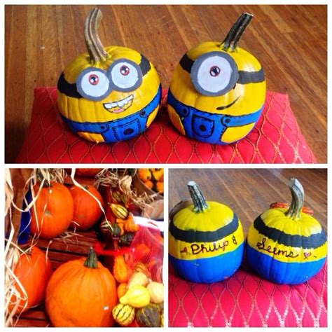 Painting Little Minion Pumpkins With My Boy