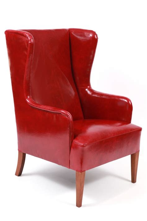 Great savings & free delivery / collection on many items. Illums Bolighus Leather Wingback Chair and Ottoman | red ...