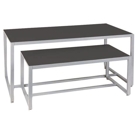 Display Tables Black Laminate Wood And Metal Display Tables