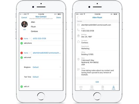 Microsofts Outlook App Gets Redesigned Contact Card And Editing