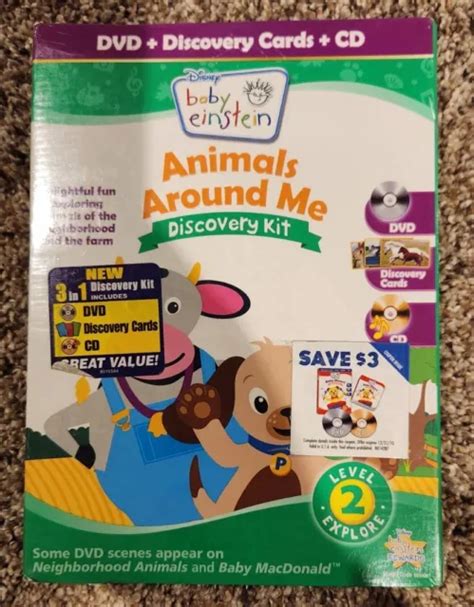 Baby Einstein Animals Around Me Discovery Kit Dvd Discovery Cards Cd