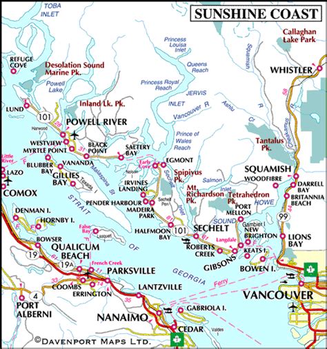 My sunshine coast bc, discover life on the sunshine coast. Map of the Sunshine Coast - Vancouver Island News, Events ...