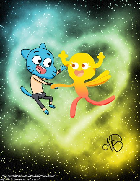 Gumball And Penny Romantic Dance In The Cosmos By Mickeydisneyfan On