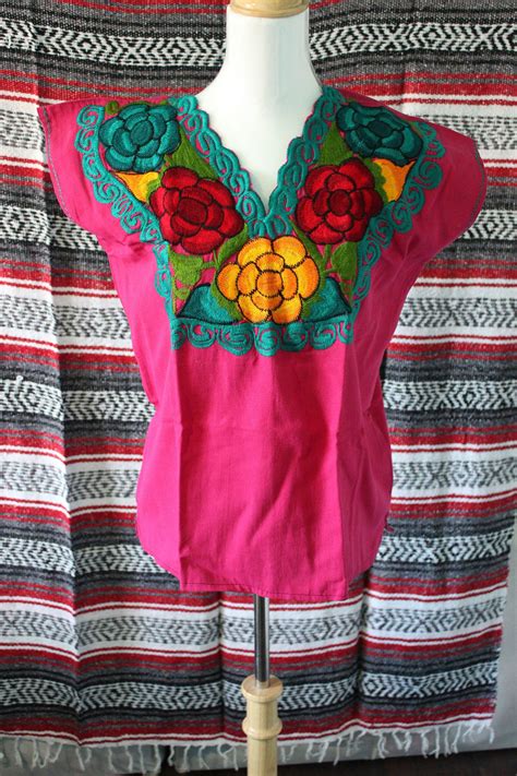 Mexico Blouse Estela Embroidered Etsy In 2020 Mexican Embroidered