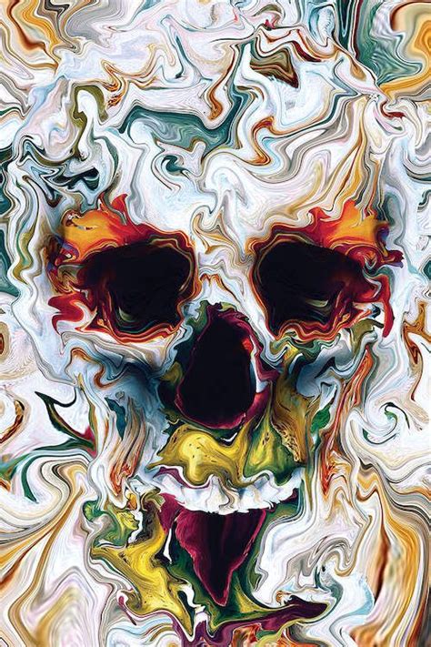 Skull Abstract Canvas Print By Riza Peker Icanvas Acrylic Wall Art