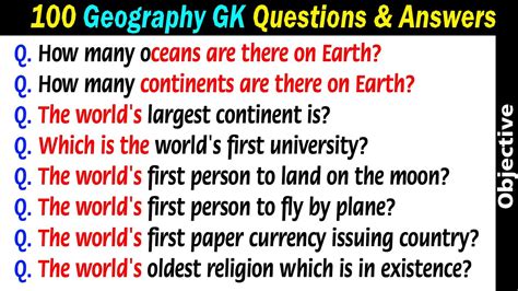 100 World Geography Gk Questions And Answers In English Geography Gk