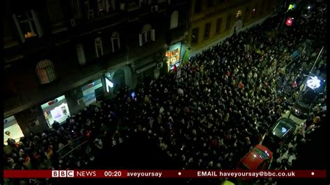 Mass Protest In Belgrade Serbia Bbc News 30th December 2018 Youtube