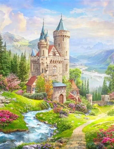 Paint By Number Kit Medieval Castle Diy Fast Shipping By