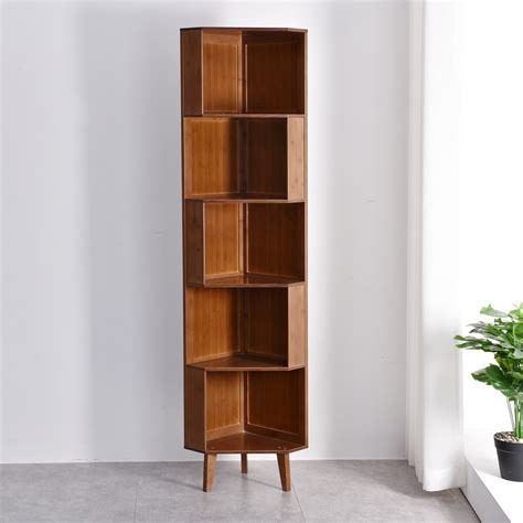 Balanbo 5 Bookcase Industrial Cube Shelf Corner Bookshelf Display
