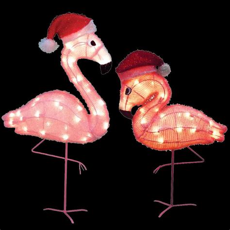 Christopher radko, christopher radko, collectibles and traditions, dated, hot items, ornaments. Candy Cane Lane Pre-Lit 3D Sculpture Flamingo (Set of 2 ...