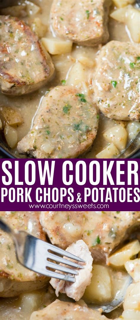 Slow cooked pork chops & scalloped potatoes | taste of recipe. Slow Cooker Pork Chops and Potatoes - Courtney's Sweets