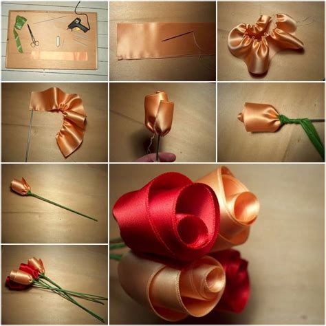 diy easy satin ribbon roses