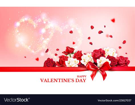 Red Roses Banner Royalty Free Vector Image Vectorstock