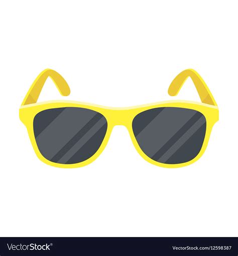 Yellow Trendy Sunglasses Icon In Cartoon Style Vector Image