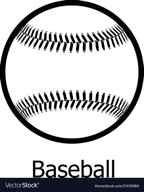 Baseball Icon Simple Black Style Royalty Free Vector Image