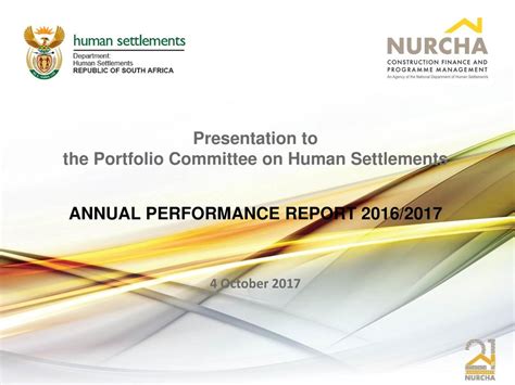 The Portfolio Committee On Human Settlements Ppt Download