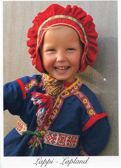 Lapland Traditional Outfits Beautiful Children Finnish Clothing