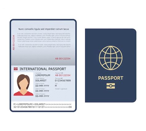 Passport Document Id International Paper Passport Page With Female