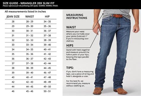 Jean Size Measurement Chart Images And Photos Finder