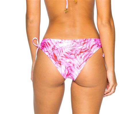Reversible Pink Bikini Bottom Tie Dye Leaves Bottom Moderate