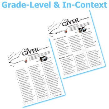 The book covers the vocabulary needed by students aiming for band 6 in the ielts test and provides students with practice of test tasks from each paper. THE GIVER Vocabulary List and Quiz Assessment by Created ...