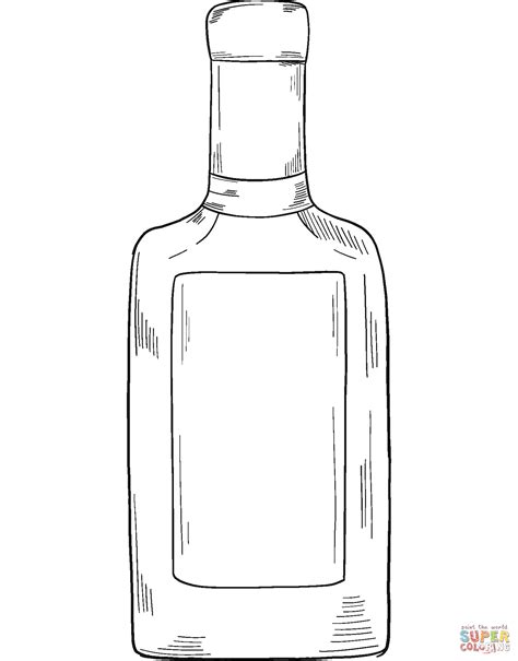 Bottle Of Alcohol Coloring Page Free Printable Coloring Pages