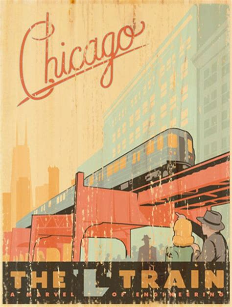 Chicago L Train Vintage Art Poster By Faisonstout On Etsy American