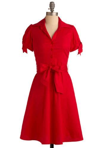 Red Y For Inspiration Dress Mod Retro Vintage Printed Dresses