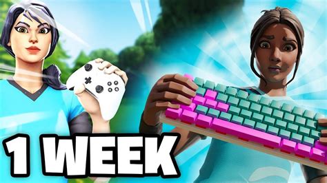 My Controller To Keyboard And Mouse 1 Week Progression Fortnite Battle