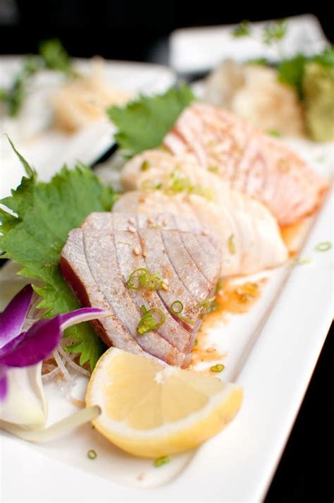 Sashimi Set With Raw Fish Stock Image Image Of Sushi 32821447