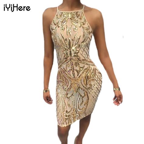 Womens Elegant Sequin Party Dress Sexy Night Club Strap Off Shoulder