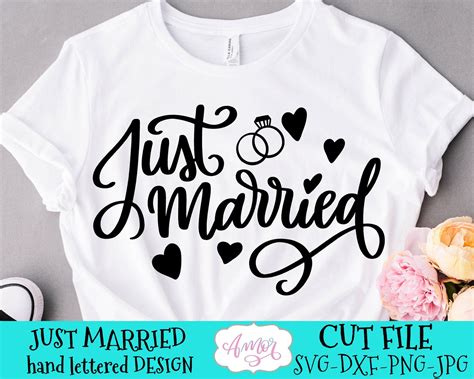 Just Married Svg Wedding Party Svg Cut File For Cricut Etsy