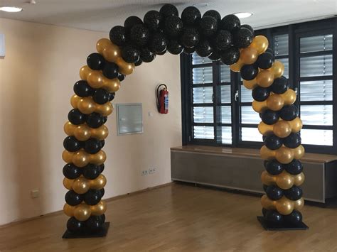 Black And Gold Air Filled Arch Balloon Decorations Party Gold Party