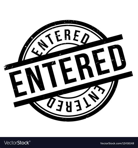 Entered Rubber Stamp Royalty Free Vector Image
