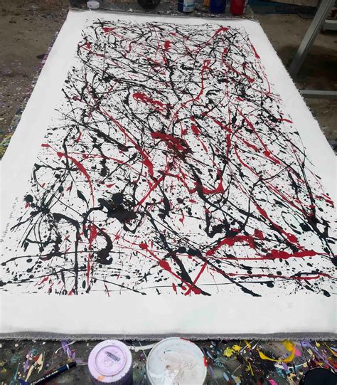 Jackson Pollock Style Paintinglarge Wall Art 62 Etsy
