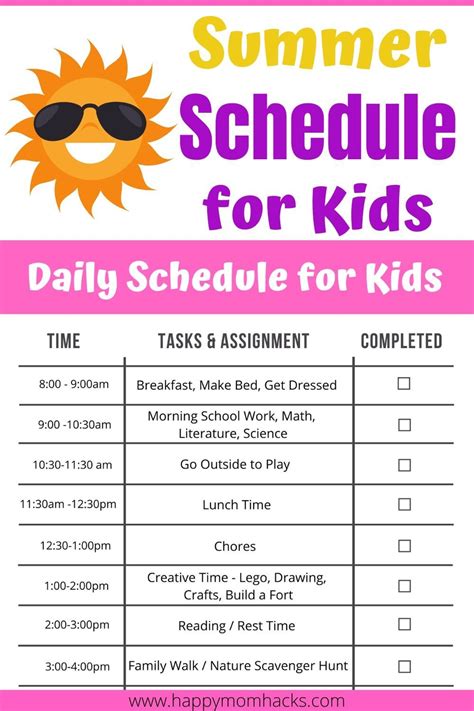 Easy Summer Schedule For Kids To Keep A Daily Routine While At Home