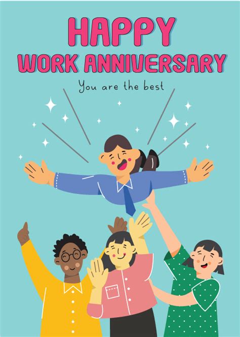 Work Anniversary Cards Group ECards For Office