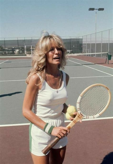 Farrah Fawcett Playing Tennis 1976 Farrah Fawcett Farrah Fawcet