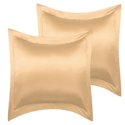 Satin Pillowcase European Size Pillow Shams Set Of 2 Silky Sateen