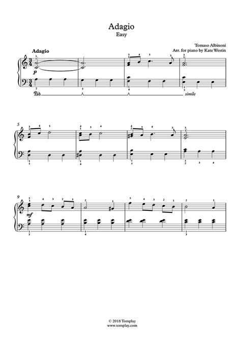 Restaurant music academy — albinoni adagio blues piano 01:42. Piano Sheet Music Adagio (Easy Level, Solo Piano) (Albinoni)