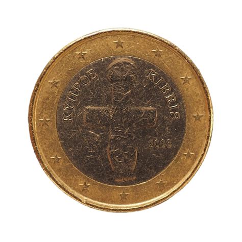 Premium Photo 1 Euro Coin European Union Cyprus Isolated Over White