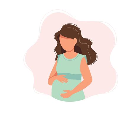 Mujer Embarazada Ilustración Vectorial Concepto En Estilo De Dibujos